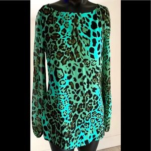 Marciano silk leopard print mini dress tunic small